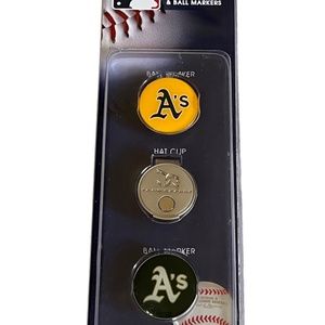 Team Effort MLB Hat Clip and Ball Marker Set - Oakland Athletics Baseball  New!!